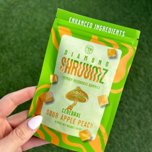 Buy Diamond Shruumz Gummies Sour Apple Peach – Micro Dose 150 pieces