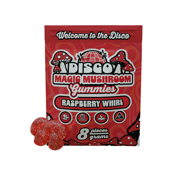 DISCO MAGIC MUSHROOM GUMMIES RASPBERRY WHIRL